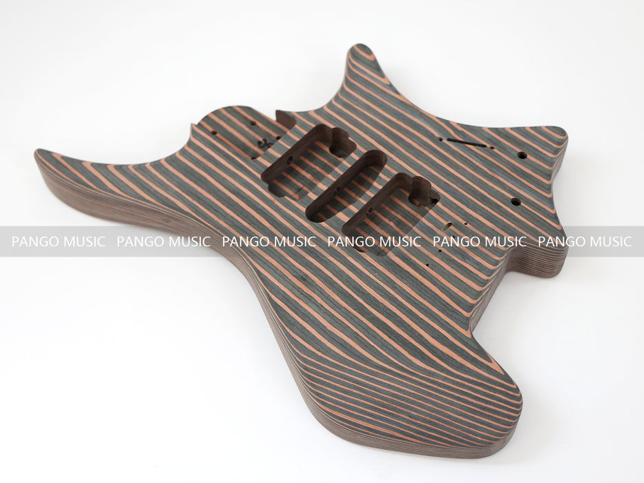 Headless / All Zebrawood DIY Electric Guitar Kit (ZQN-009F)