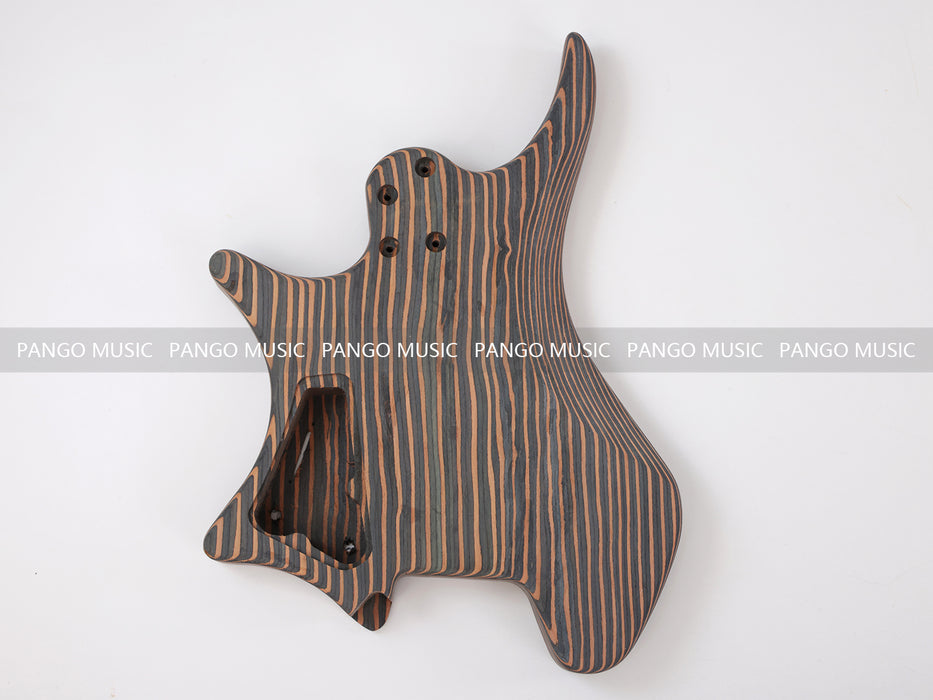 Headless / All Zebrawood DIY Electric Guitar Kit (ZQN-016S)