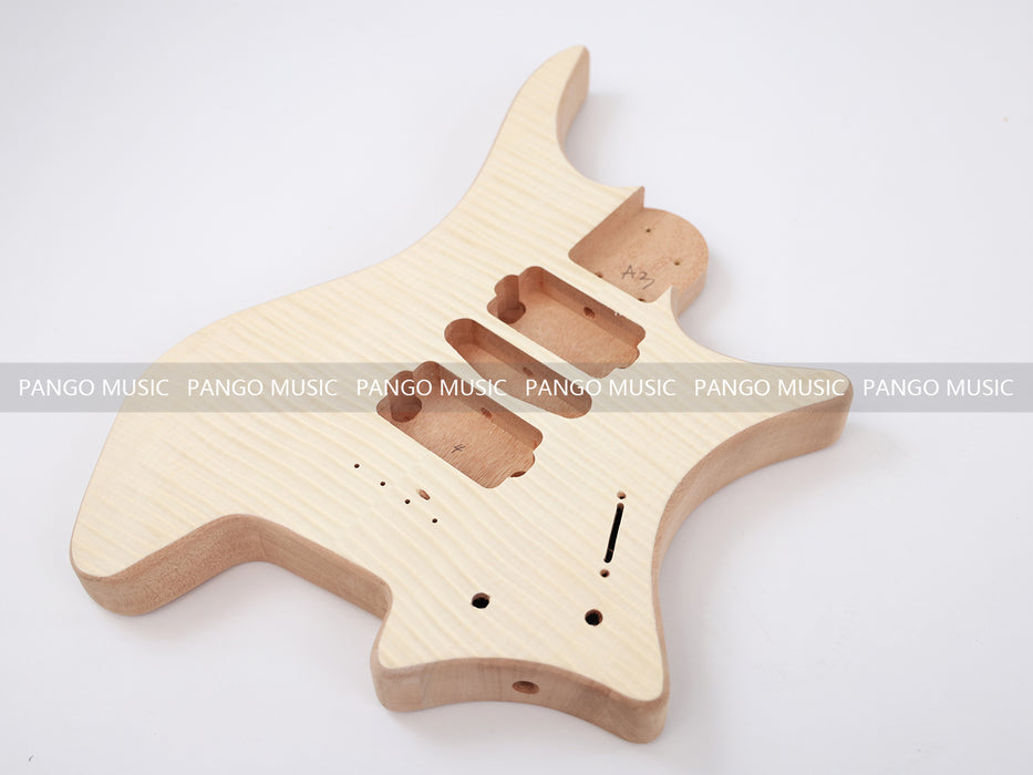 Headless DIY Electric Guitar Kit with AAA Flamed Maple Top (ZQN-008F)