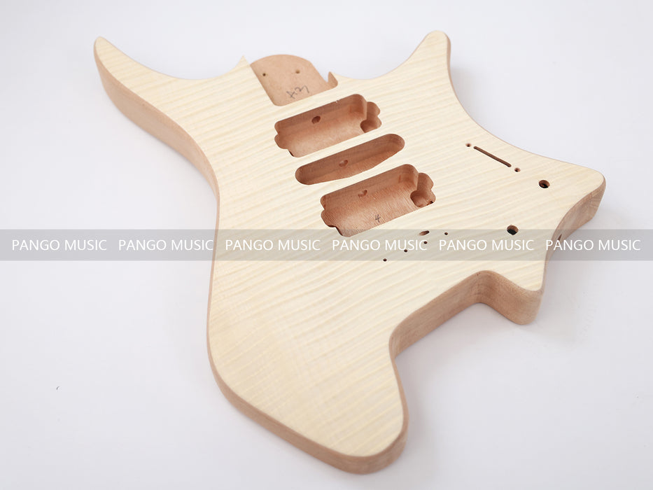 Headless DIY Electric Guitar Kit with AAA Flamed Maple Top (ZQN-008F)