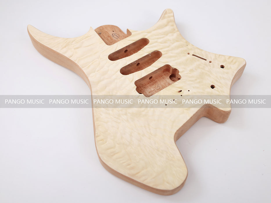 Headless DIY Electric Guitar Kit with AAA Quilted Maple Top (ZQN-021F)