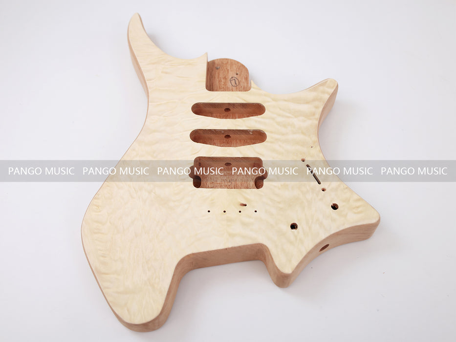 Headless DIY Electric Guitar Kit with AAA Quilted Maple Top (ZQN-021F)