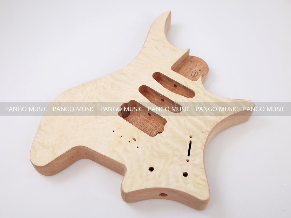 Headless DIY Electric Guitar Kit with AAA Quilted Maple Top (ZQN-021F)