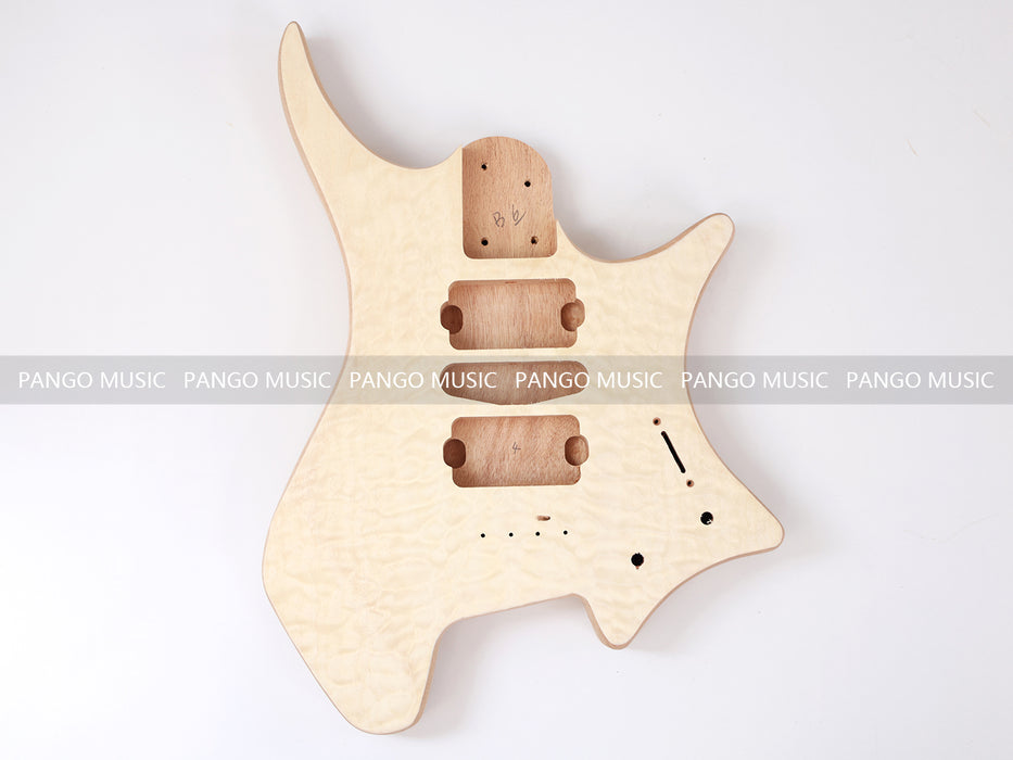 Headless DIY Electric Guitar Kit with Quilted Maple Top (ZQN-013F)