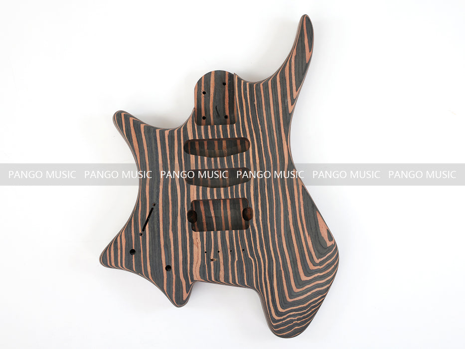 Headless Left Hand All Zebrawood DIY Electric Guitar Kit (ZQN-017S)