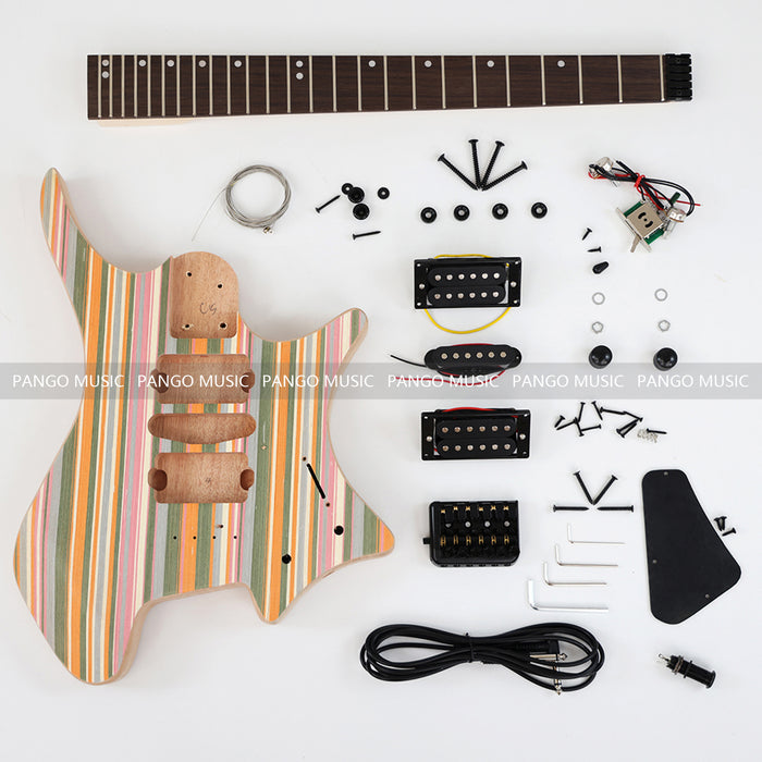 Headless Style DIY Electric Guitar Kit with Rainbow Top (ZQN-003F)