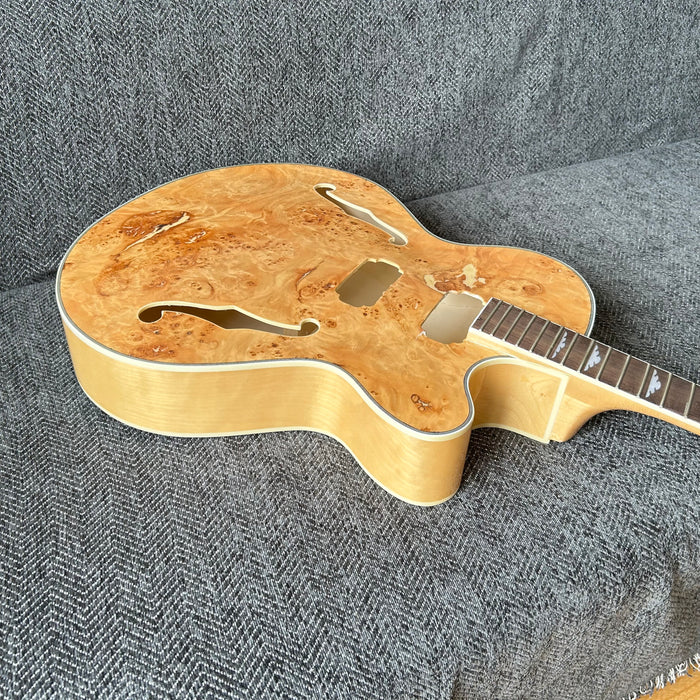 PANGO Music Hollow Body Electric Guitar with Burl Maple Top (ZQN-0180)