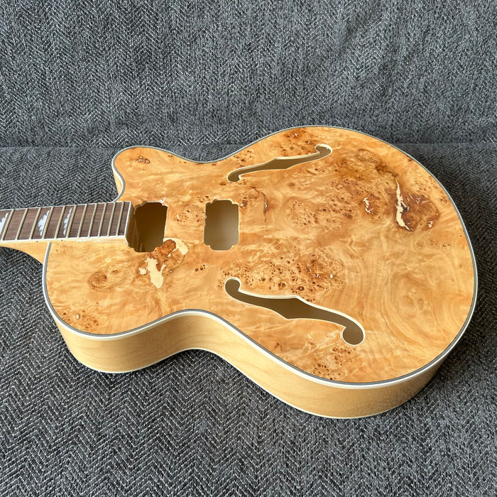 PANGO Music Hollow Body Electric Guitar with Burl Maple Top (ZQN-0180)