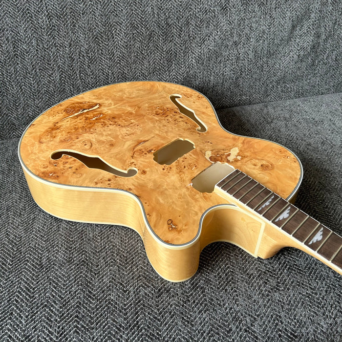 PANGO Music Hollow Body Electric Guitar with Burl Maple Top (ZQN-0180)