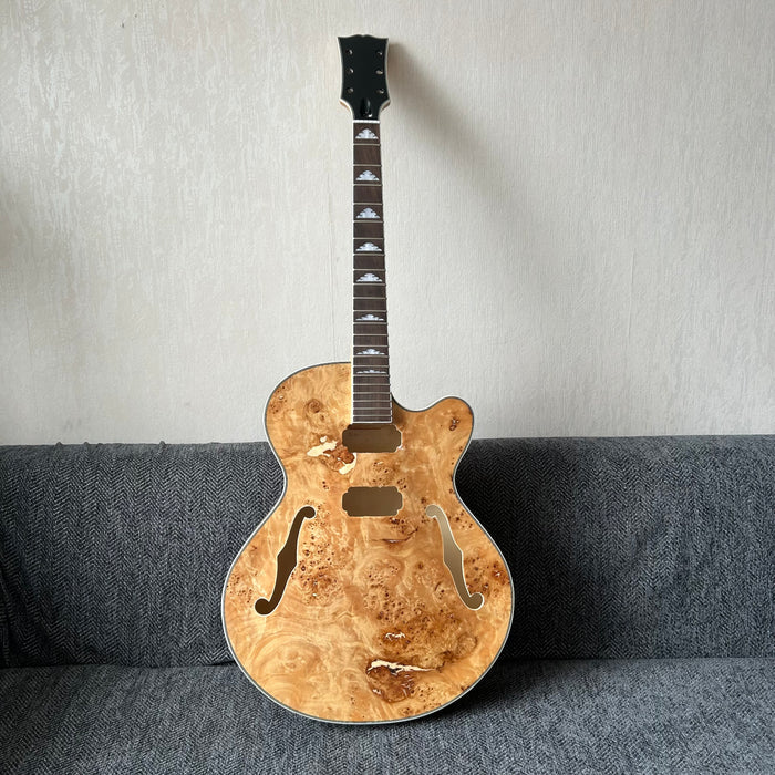 PANGO Music Hollow Body Electric Guitar with Burl Maple Top (ZQN-0180)