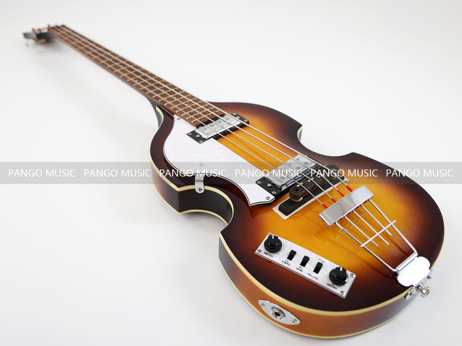 Left Hand 4 Strings Semi Hollow Violin Electric Bass Guitar (PHF-127)