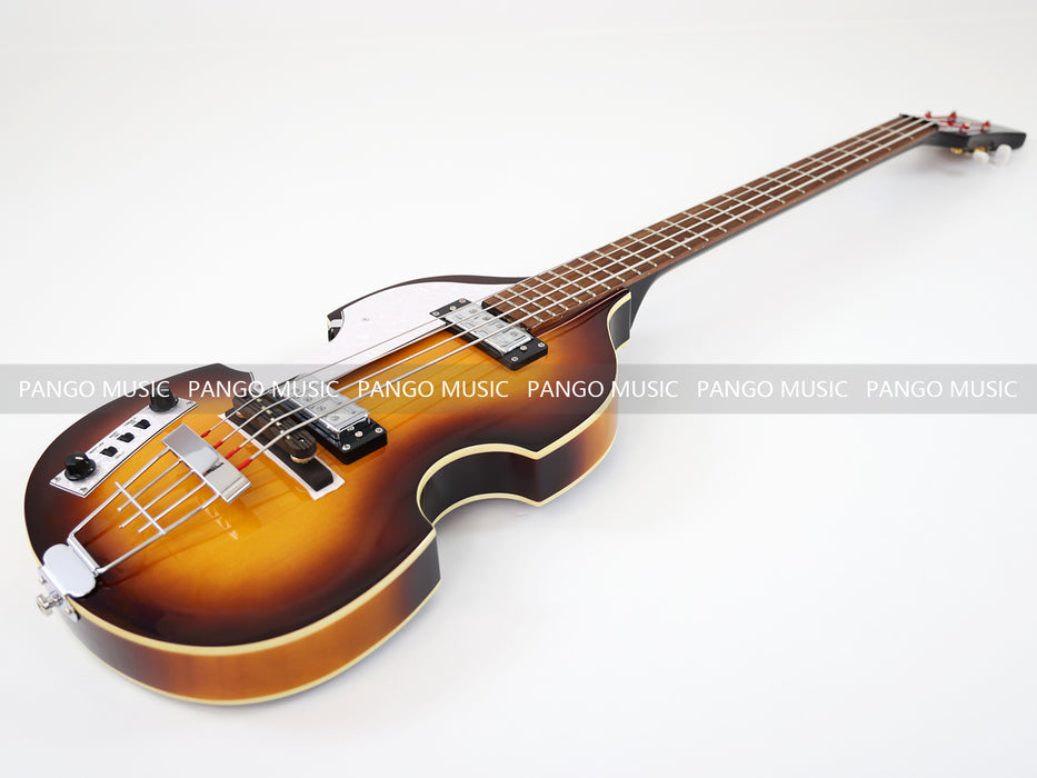 Left Hand 4 Strings Semi Hollow Violin Electric Bass Guitar (PHF-127)