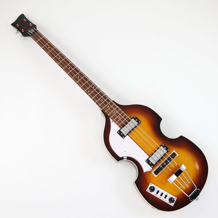 Left Hand 4 Strings Semi Hollow Violin Electric Bass Guitar (PHF-127)