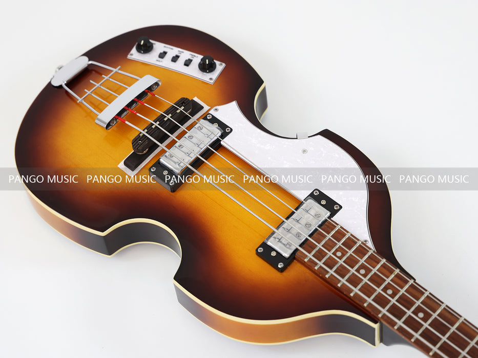 Left Hand 4 Strings Semi Hollow Violin Electric Bass Guitar (PHF-127)