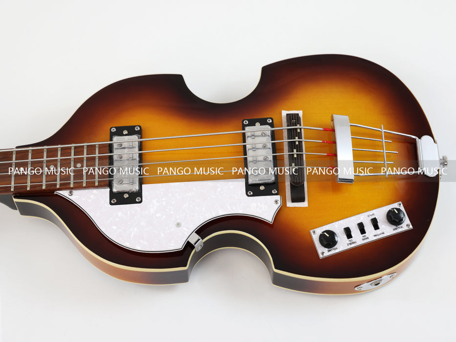 Left Hand 4 Strings Semi Hollow Violin Electric Bass Guitar (PHF-127)