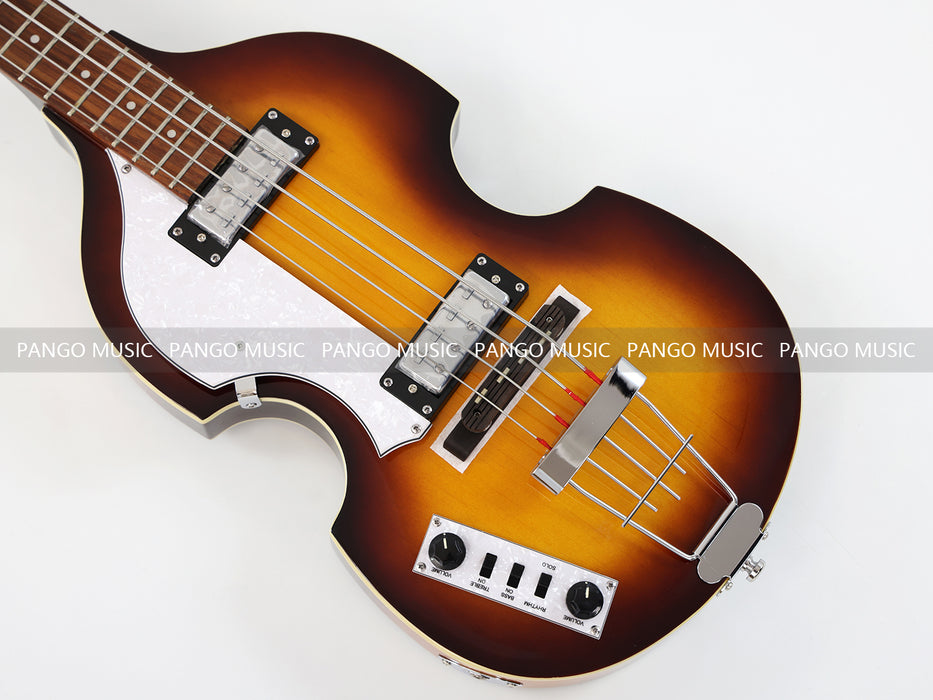 Left Hand 4 Strings Semi Hollow Violin Electric Bass Guitar (PHF-127)