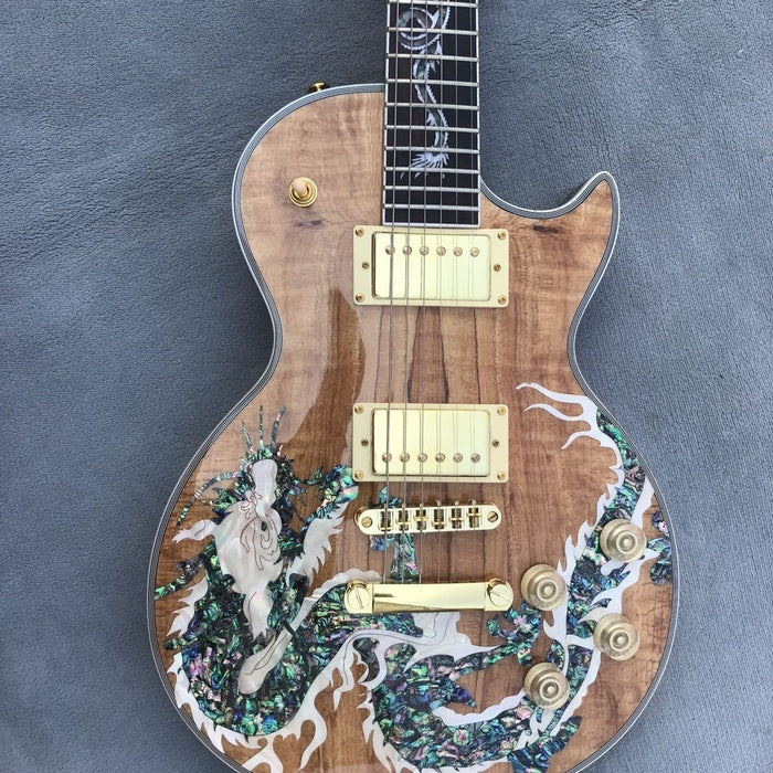 Custom Design LP Style Electric Guitar with Loong Shell Inlay (LOONG-01)