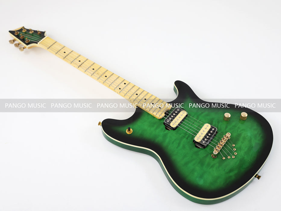 PANGO MUSIC Green Electric Guitar with Quilted Maple Top (GKS-109)