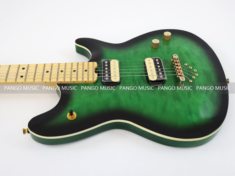 PANGO MUSIC Green Electric Guitar with Quilted Maple Top (GKS-109)