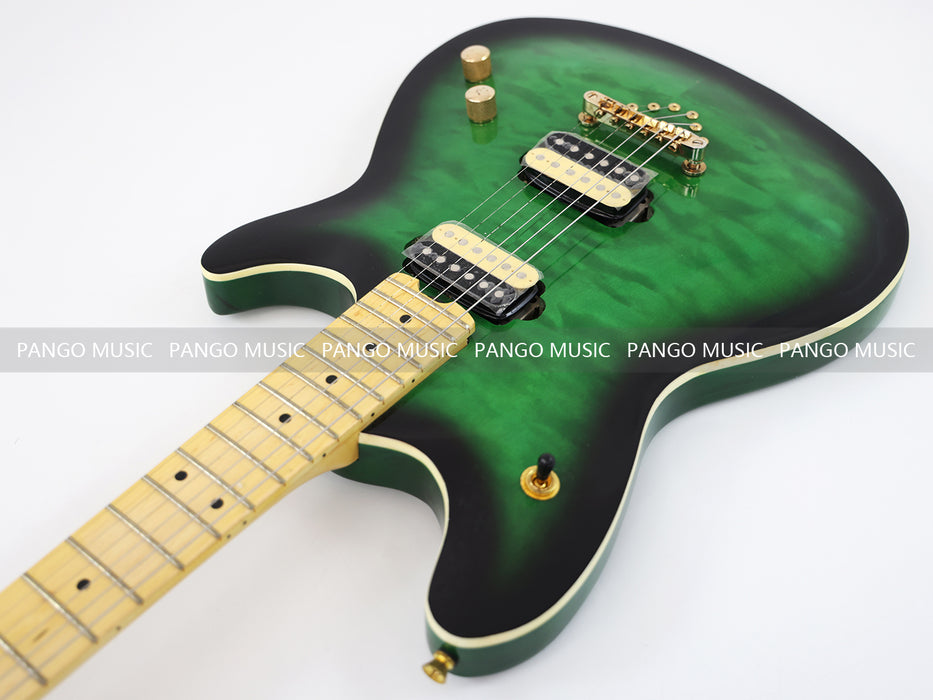 PANGO MUSIC Green Electric Guitar with Quilted Maple Top (GKS-109)