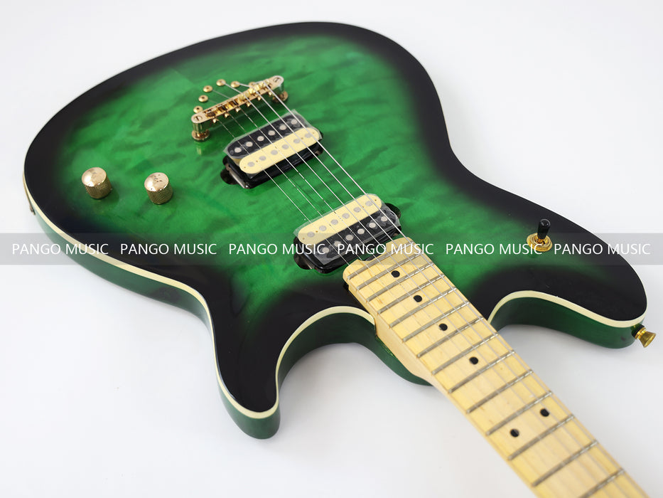 PANGO MUSIC Green Electric Guitar with Quilted Maple Top (GKS-109)