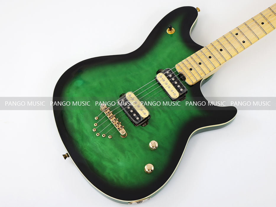 PANGO MUSIC Green Electric Guitar with Quilted Maple Top (GKS-109)