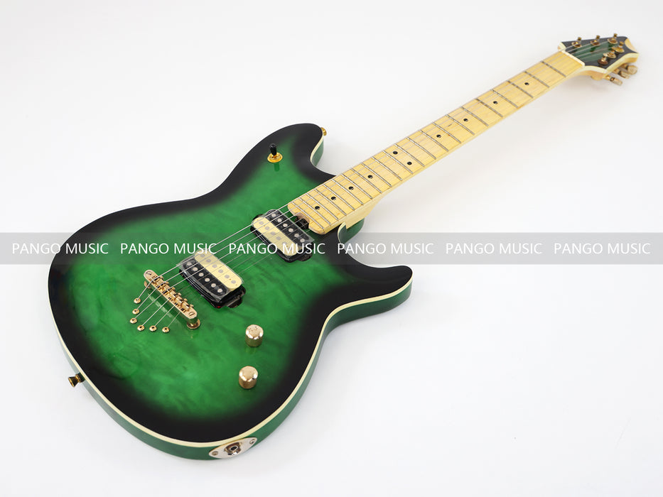 PANGO MUSIC Green Electric Guitar with Quilted Maple Top (GKS-109)