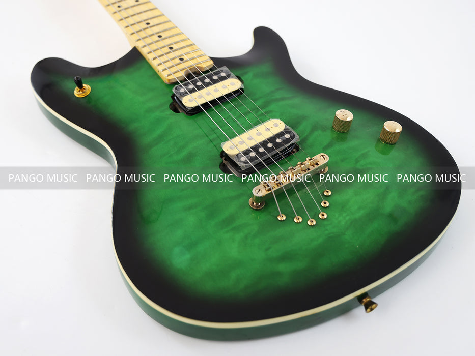 PANGO MUSIC Green Electric Guitar with Quilted Maple Top (GKS-109)