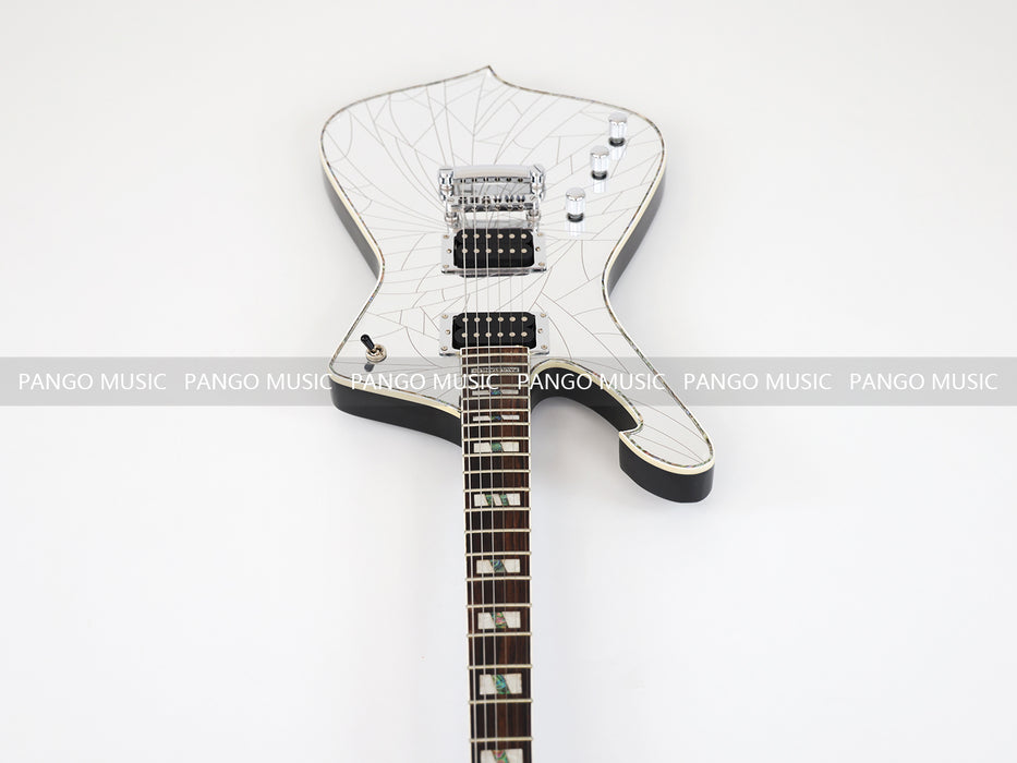 PANGO MUSIC Left Hand Electric Guitar with Cracked Mirror Top (GKS-028)