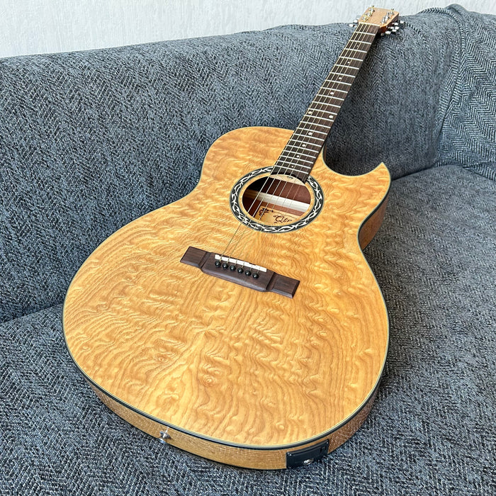 Shanghai Music Show Sample 41 Inch Acoustic Guitar with LED EQ (QAG-AT4)