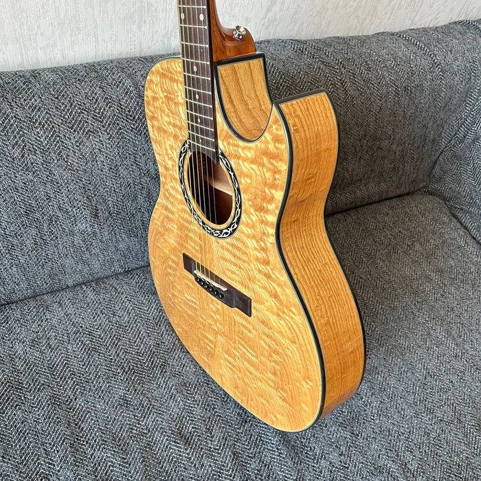 Shanghai Music Show Sample 41 Inch Acoustic Guitar with LED EQ (QAG-AT4)