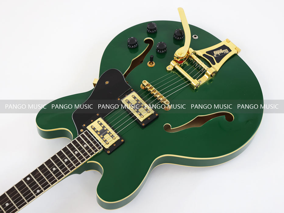 PANGO MUSIC Semi Hollow All Green Electric Guitar (GKS-094)