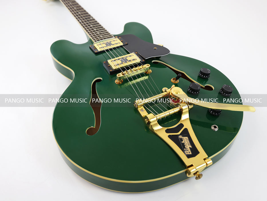 PANGO MUSIC Semi Hollow All Green Electric Guitar (GKS-094)