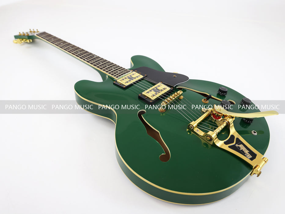 PANGO MUSIC Semi Hollow All Green Electric Guitar (GKS-094)