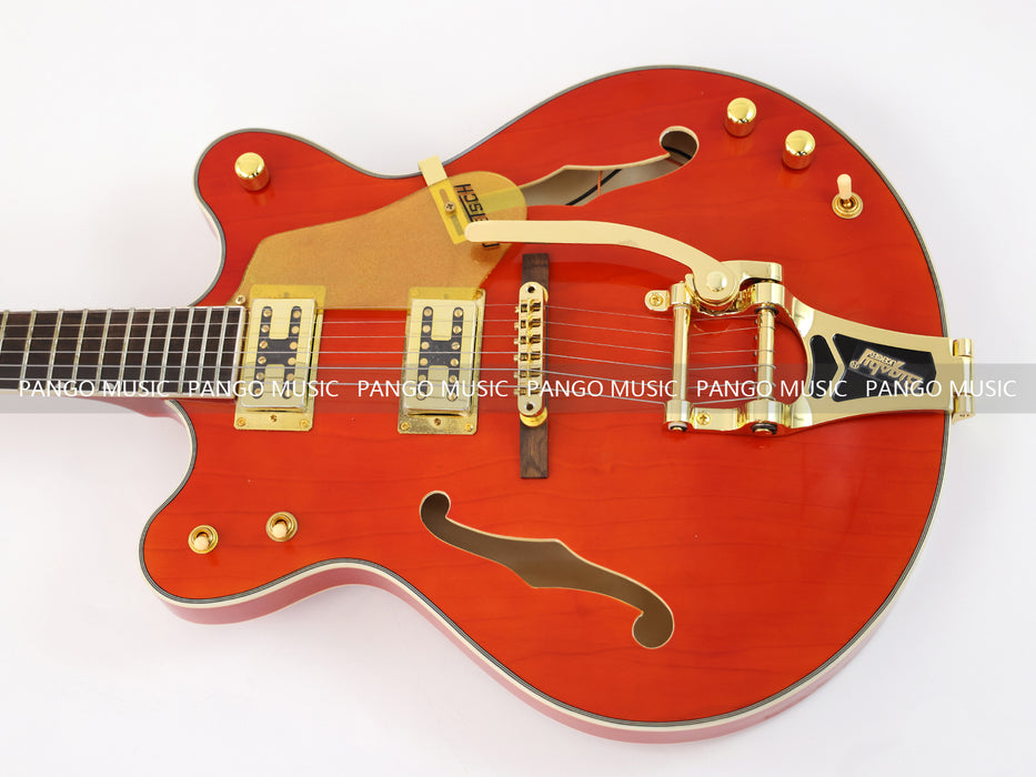 PANGO MUSIC Semi Hollow Orange Color Electric Guitar (GKS-087)