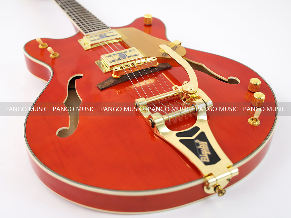 PANGO MUSIC Semi Hollow Orange Color Electric Guitar (GKS-087)