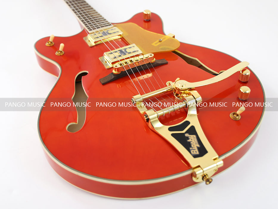 PANGO MUSIC Semi Hollow Orange Color Electric Guitar (GKS-089)