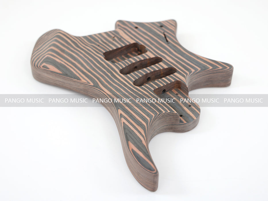 Headless Left Hand All Zebrawood DIY Electric Guitar Kit (ZQN-017S)