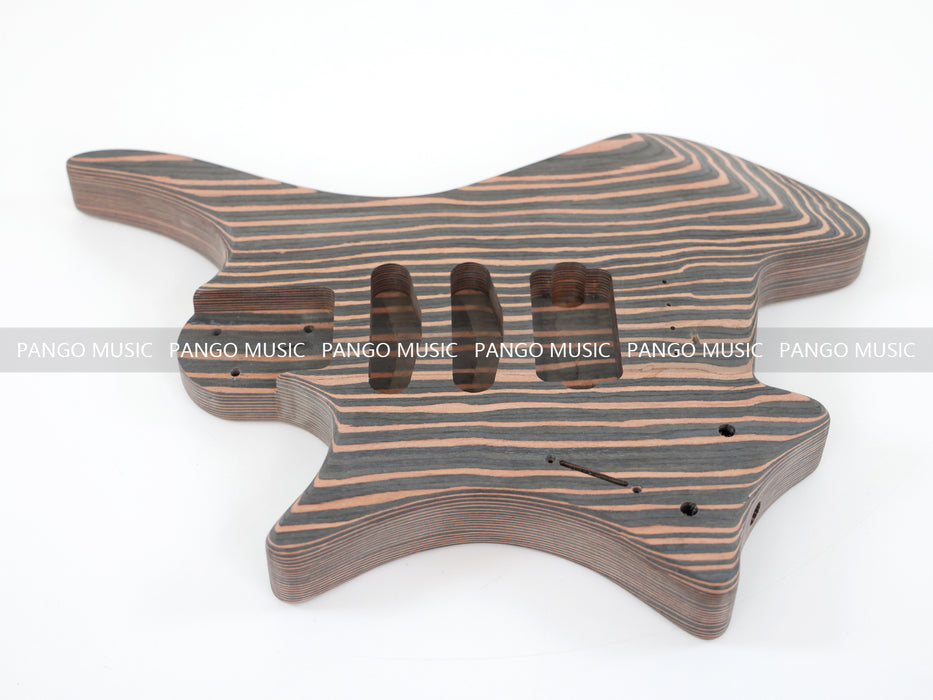 Headless Left Hand All Zebrawood DIY Electric Guitar Kit (ZQN-017S)