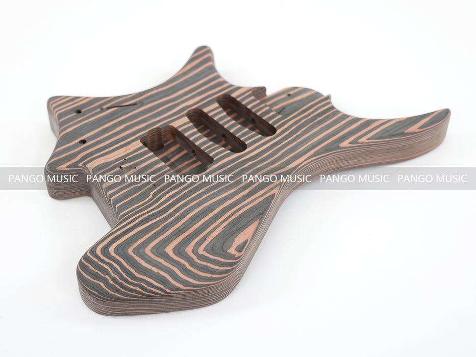 Headless Left Hand All Zebrawood DIY Electric Guitar Kit (ZQN-017F)