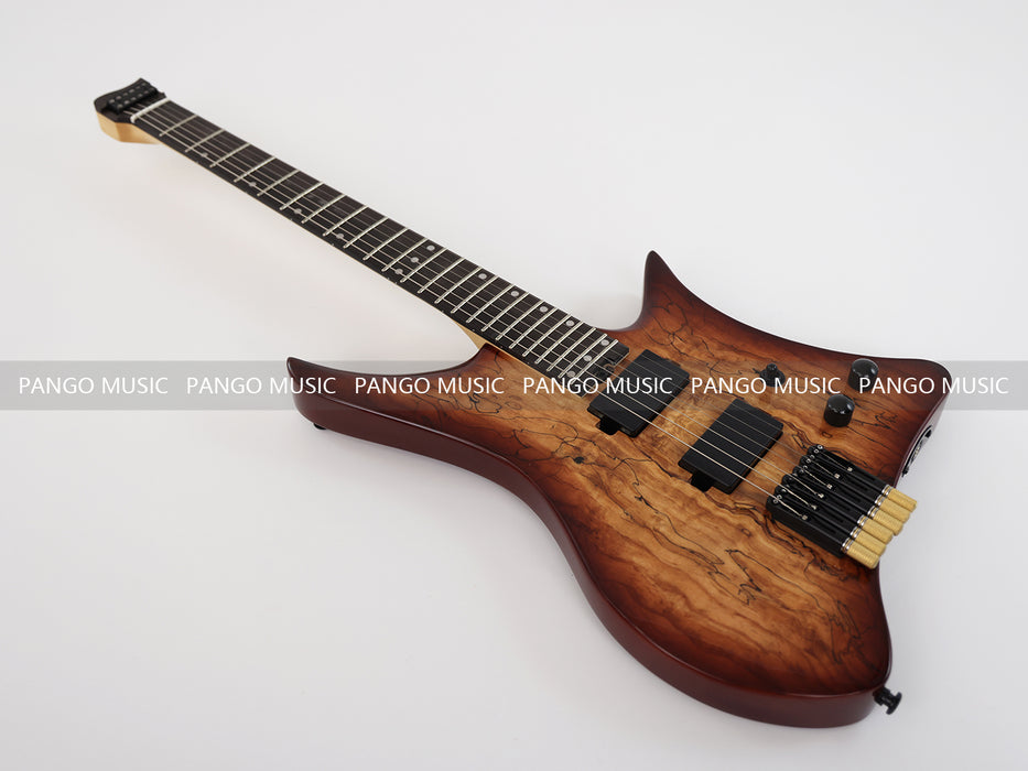 PANGO Music Headless Style Electric Guitar with Spalted Maple Top (PJX-522)