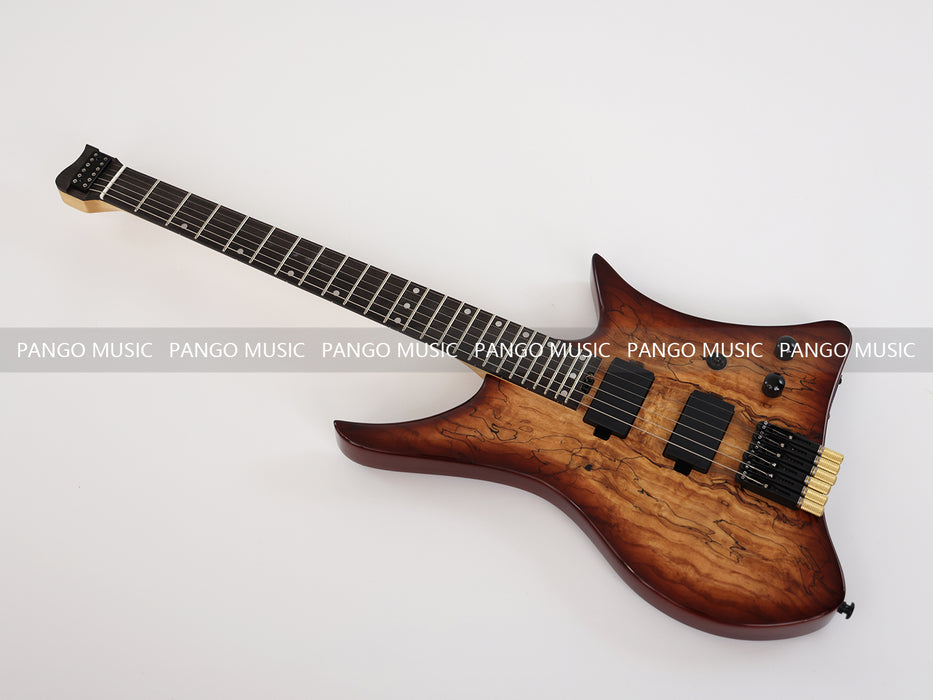 PANGO Music Headless Style Electric Guitar with Spalted Maple Top (PJX-522)