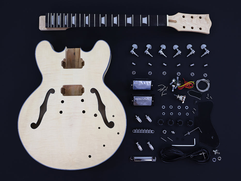 Semi Hollow Body ES-335 Style DIY Electric Guitar Kit (LRF-030, Limited Edition)