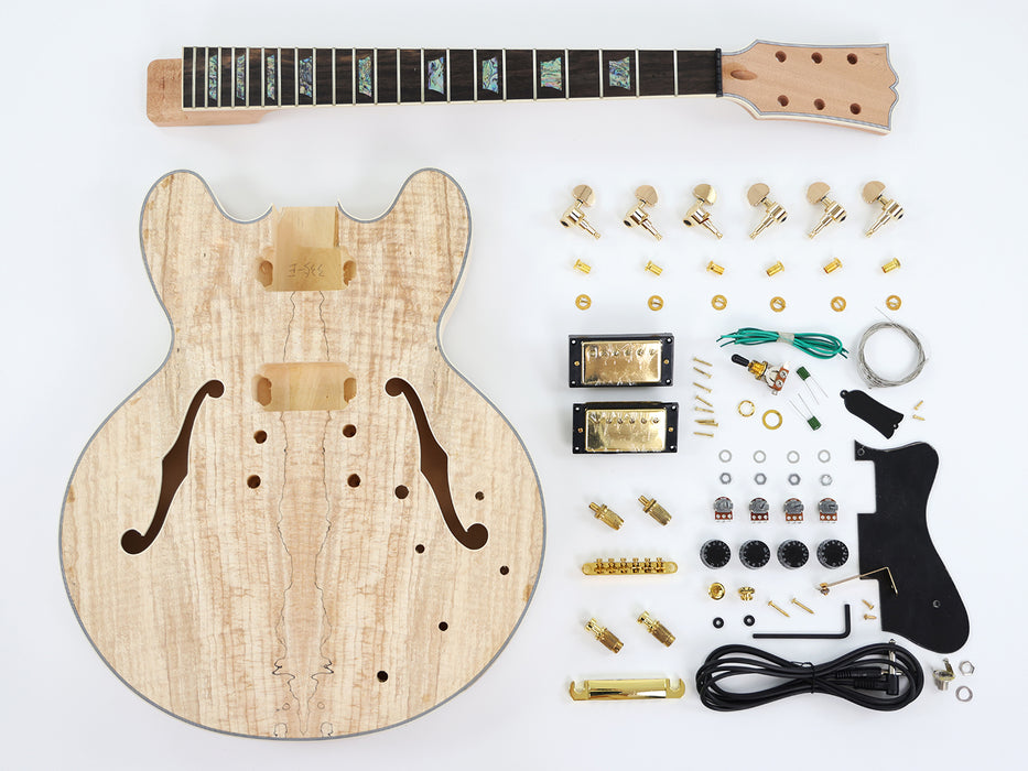 Semi Hollow Body ES-335 Style DIY Electric Guitar Kit (LRF-051, Limited Edition)