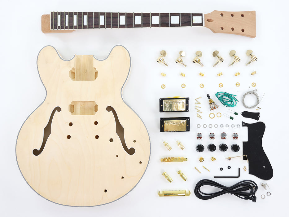 Semi Hollow Body ES-335 Style DIY Electric Guitar Kit (LRF-052, Limited Edition)