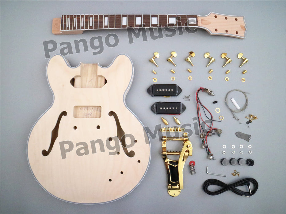 Semi Hollow ES-335 DIY Electric Guitar Kit with P90 Pickups (PES335-29 ...