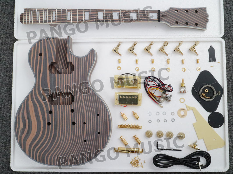 LP Custom Zebrawood DIY Electric Guitar Kit (PLP-066) — Guitar Kit